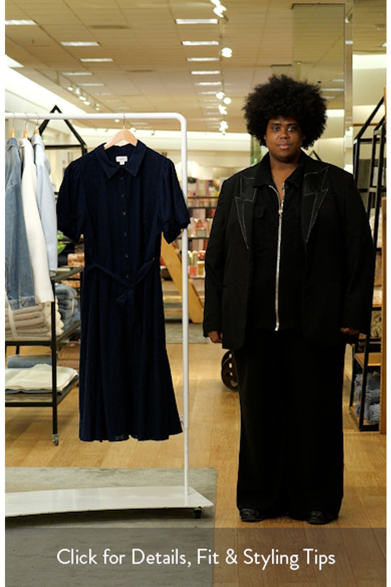 Embroidered Tie Waist Maxi Shirtdress video