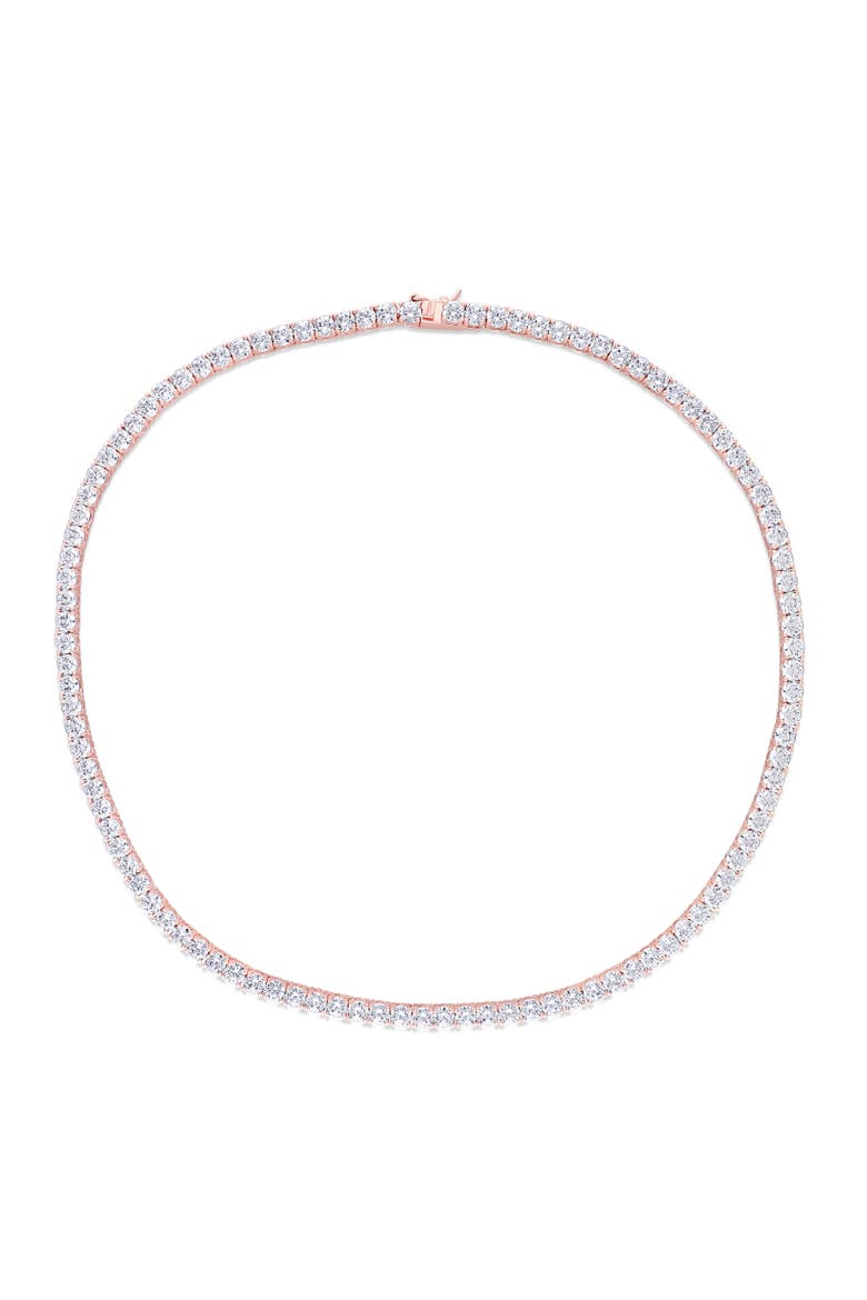 Cubic Zirconia Tennis Necklace Rose-Plated, Alternate, color, Rose-Plated