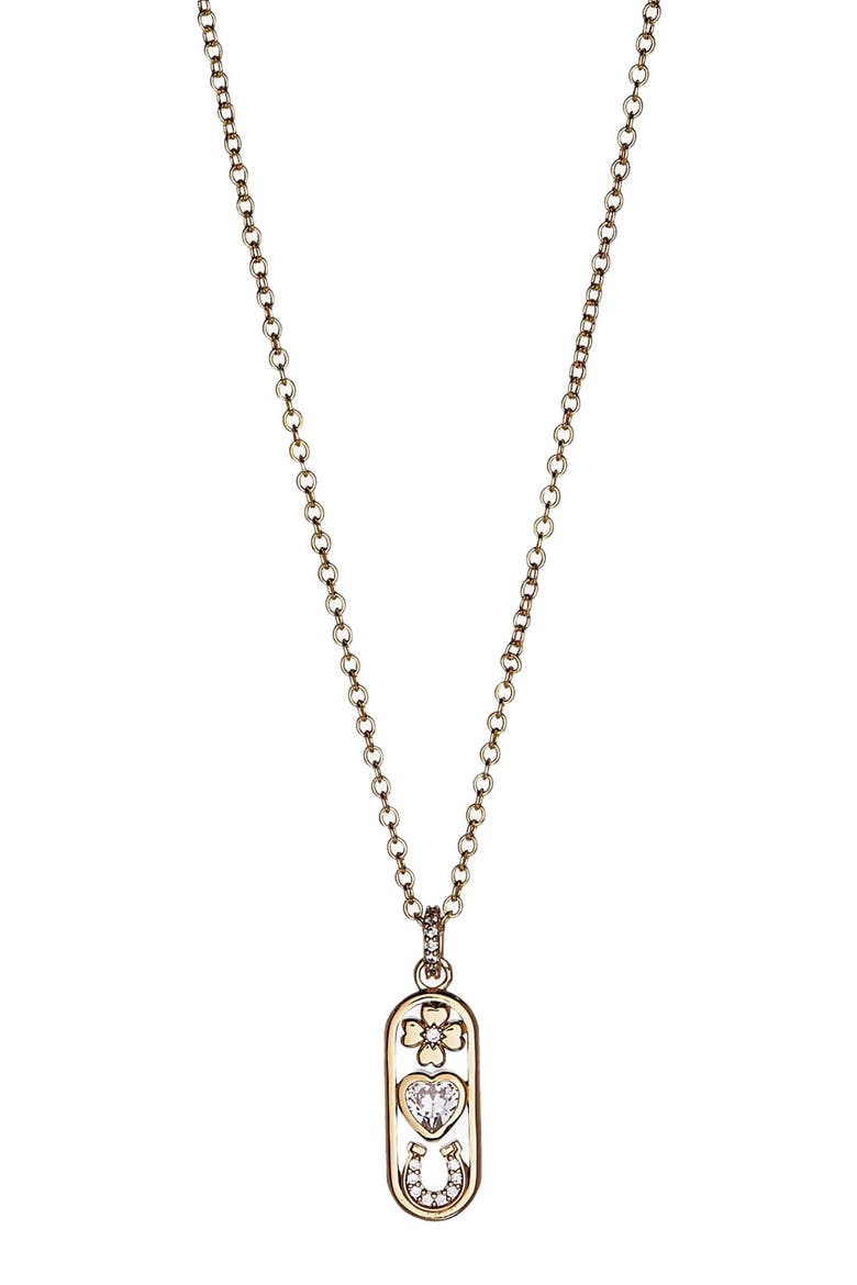 Love Luck Pendant Necklace, Main, color, Gold
