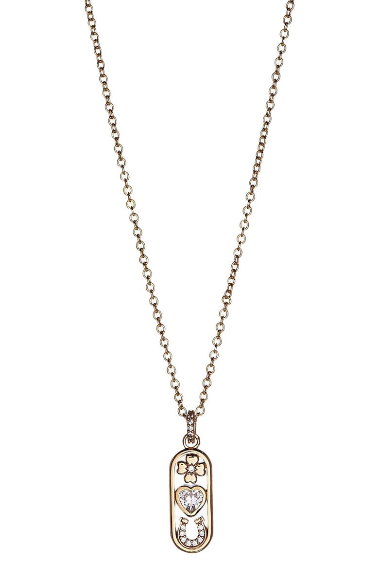 Alex and Ani Love Luck Pendant Necklace, Main, color, Gold