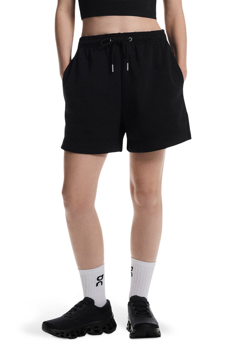 Club Collective Cotton Blend Shorts, Main, color, BLACK