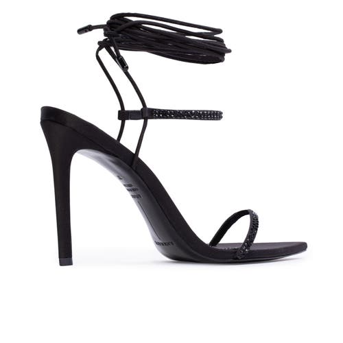Black Suede Studio Lauren100 Strappy Sandal In Black