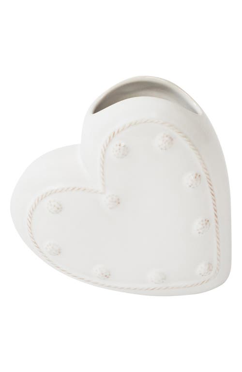 Juliska Berry & Thread Heart Vase In Whitewash