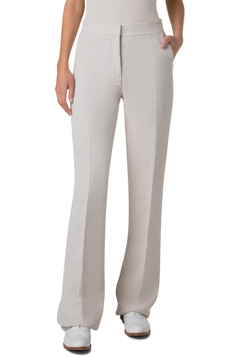 Carl Twisted Linen Blend Double Face Pants, Main, color, GREIGE