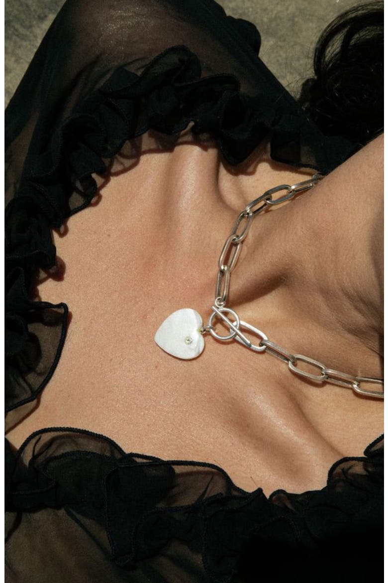 Love Spell Choker Pendant Necklace, Alternate, color, SILVER