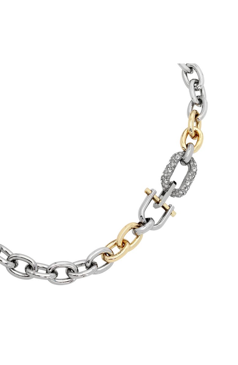 AllSaints Crysal Link Collar Necklace, Alternate, color,