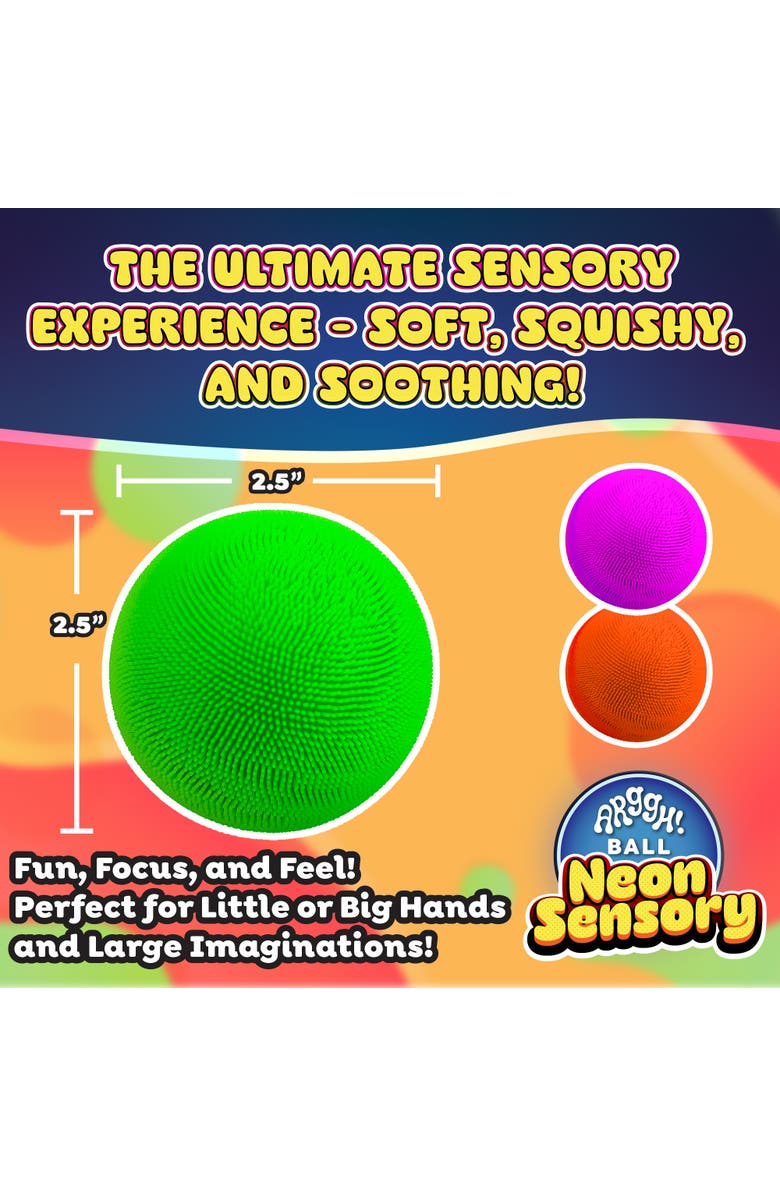 Power Your Fun 3-Pack Neon Sensory Squish Balls, Alternate, color, Multi Color