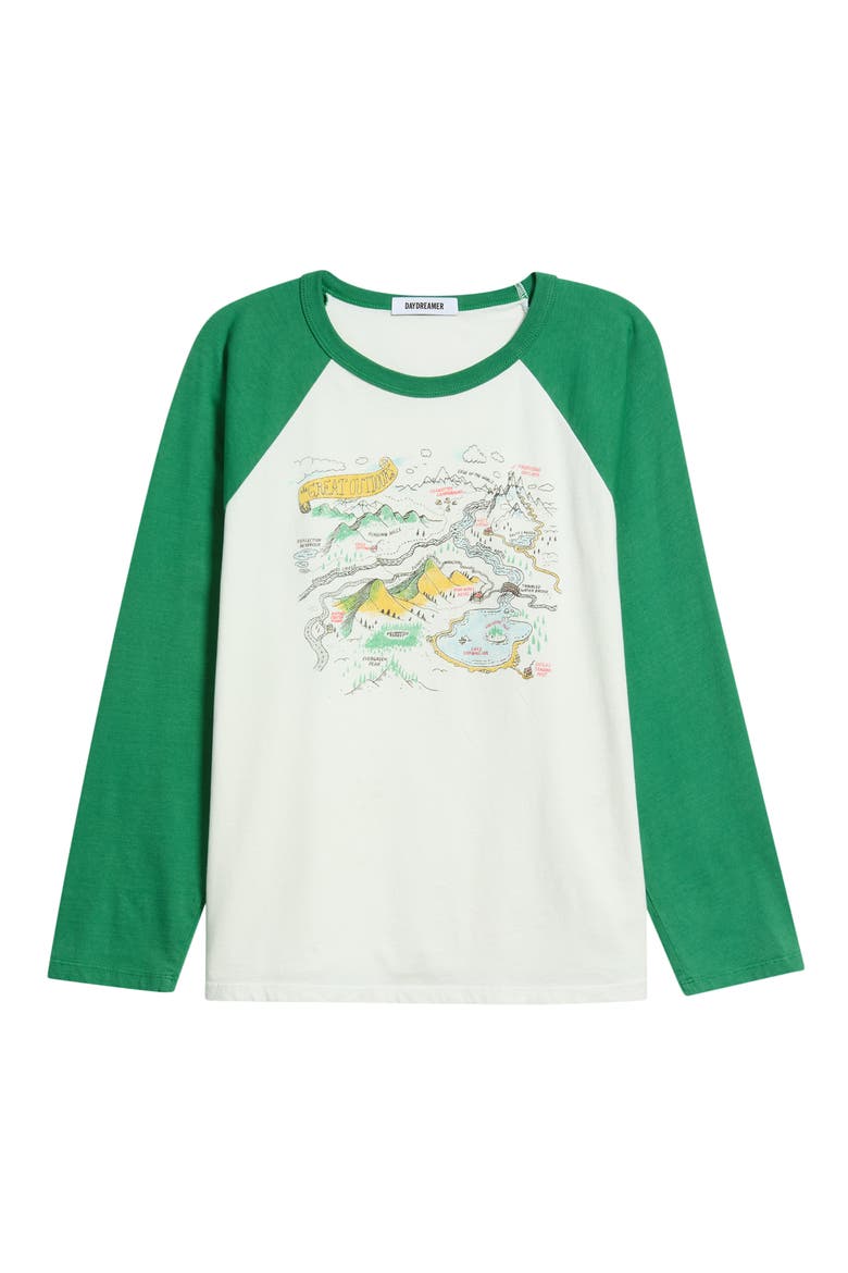 Map of Nowhere Oversized Raglan Graphic Tee, Alternate, color, GREEN BRIAR COMBO