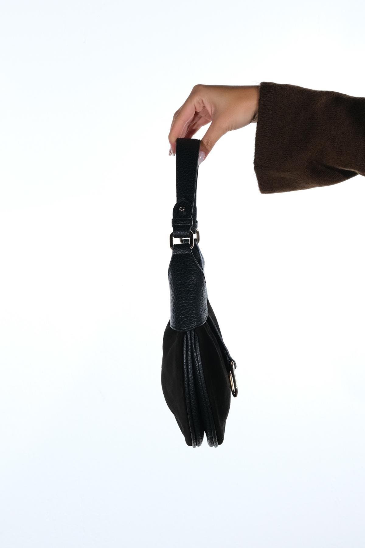 Forever & Always Shoes Bexley Leather Shoulder Bag, Alternate, color, Black Suede