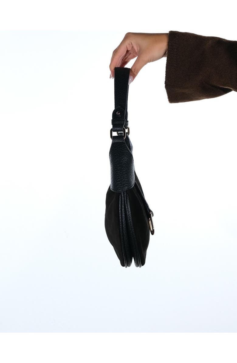 Forever & Always Shoes Bexley Leather Shoulder Bag, Alternate, color, Black Suede