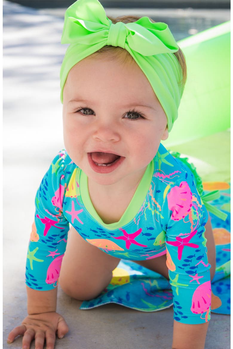 Kids' Jelly Time Long Sleeve One-Piece Rashguard Swimsuit, Alternate, color, BLUE