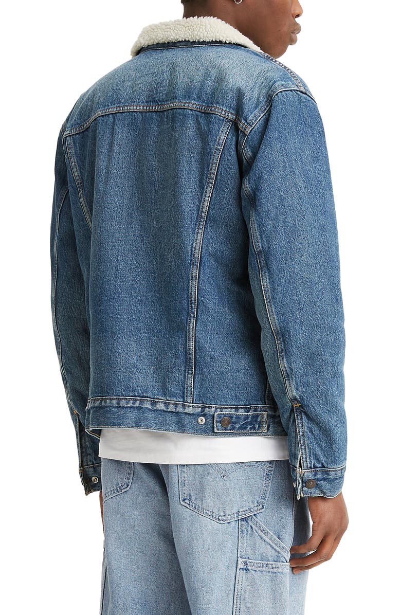 Levi's<sup>®</sup> Levis<sup>®</sup> Fleece Denim Trucker Jacket, Alternate, color, Fable Sherpa Trucker