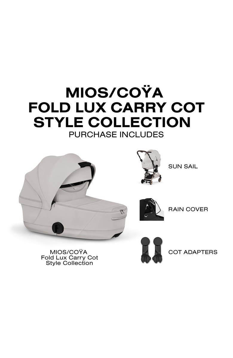 CYBEX Fold Lux Carry Cot for the Mios/Coya Strollers – Style Collection, Alternate, color, City Grey