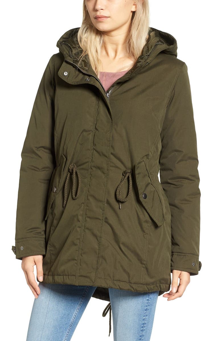 Tinsel Faux Fur Trim Parka, Alternate, color,