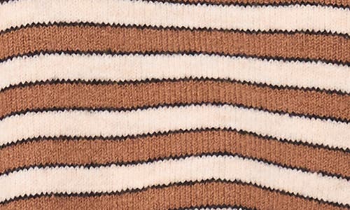 Halogen ® Stripe Crewneck Sweater In Brown
