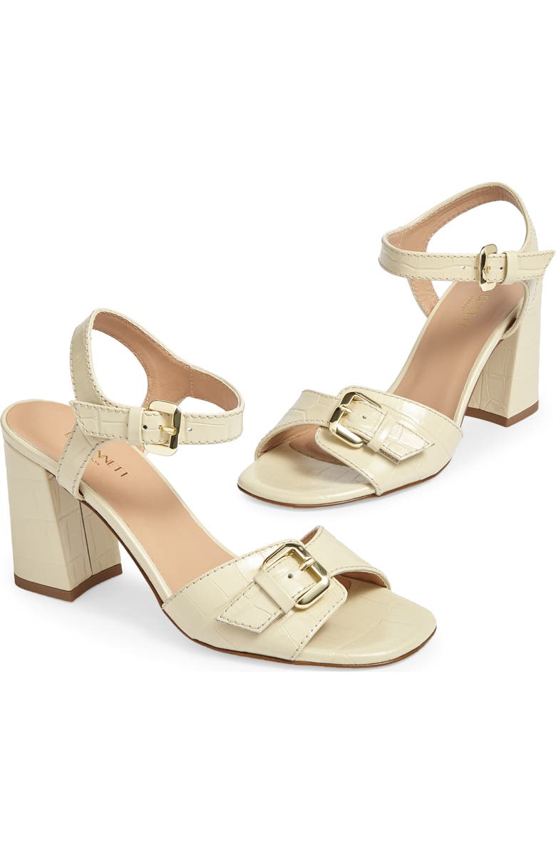 LK Bennett Reeva Oloid Ankle Strap Sandal, Alternate, color, Cre-Buttercream