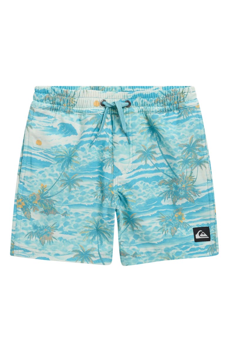 Quiksilver Kids' Surfsilk Mix Volley Swim Trunks, Main, color, Aqua