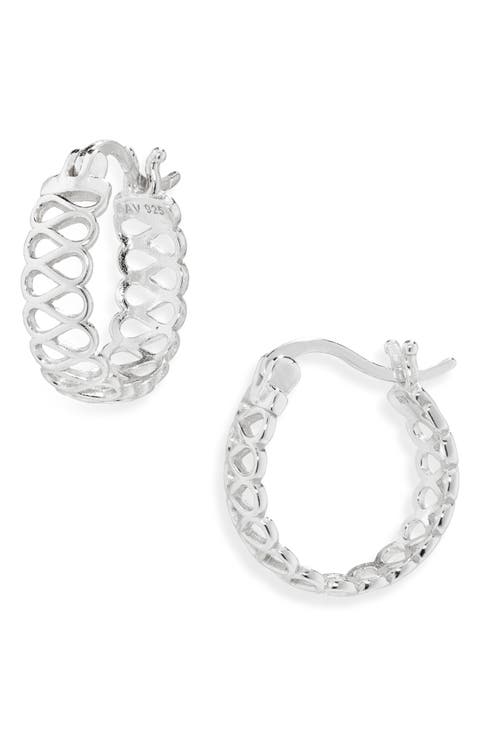 Infinity Filigree Huggie Hoop Earrings