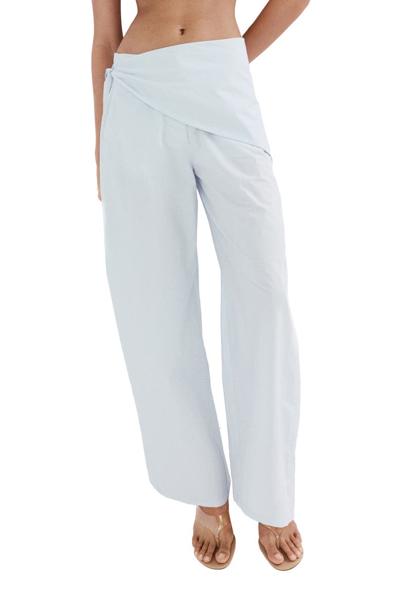 Belted Wide Leg Pants, Main, color, SKY BLUE