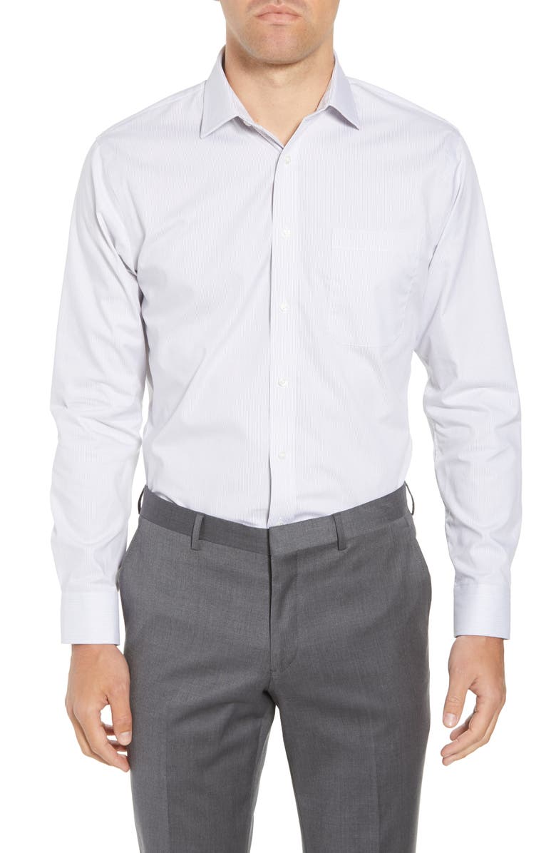 NORDSTROM MEN'S SHOP Trim Fit Non-Iron Stripe Dress Shirt, Main, color, 