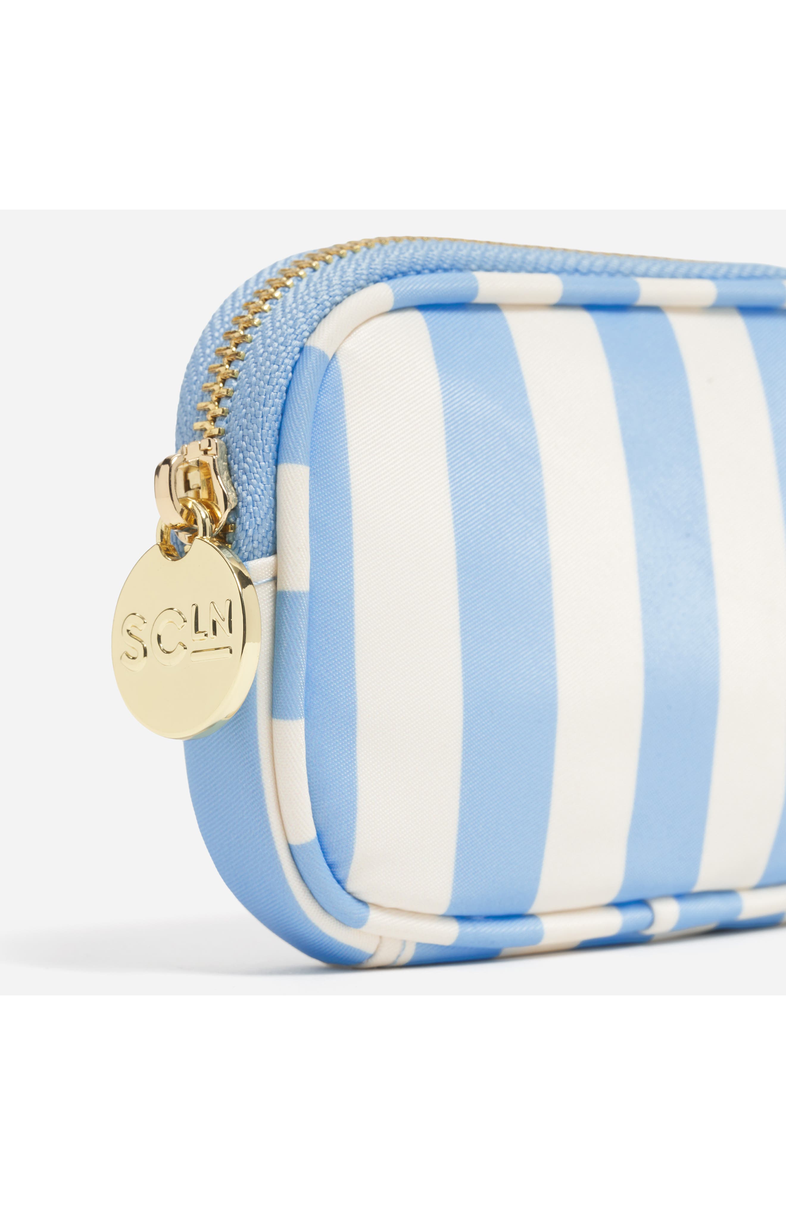 Stoney Clover Lane Micro Stripe Nylon Pouch, Alternate, color, Periwinkle Stripes