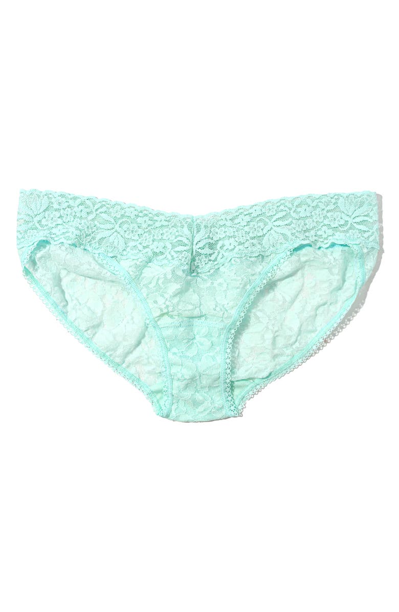Hanky Panky Flora Lace V-Cut Bikini Briefs, Alternate, color, Mint Tea
