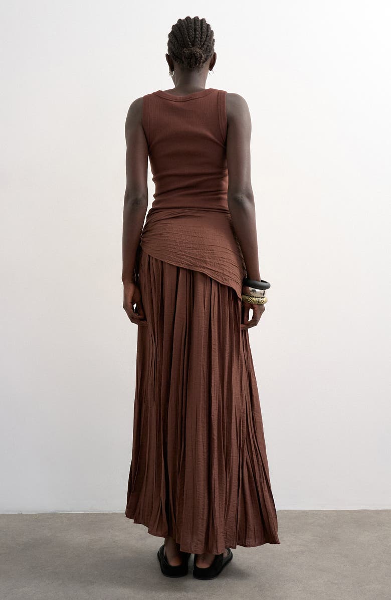 Topshop Sash Tie Crinkle Maxi Skirt, Alternate, color,