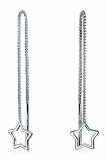 BLING JEWELRY Sterling Silver Star Drop Earrings
