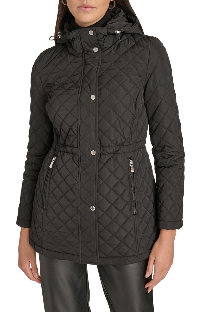 Calvin Klein Diamond Quilted Hooded Jacket, Main, color,