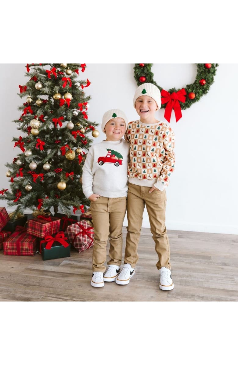 Sweet Wink Cabin Christmas Sweatshirt, Alternate, color, Natural