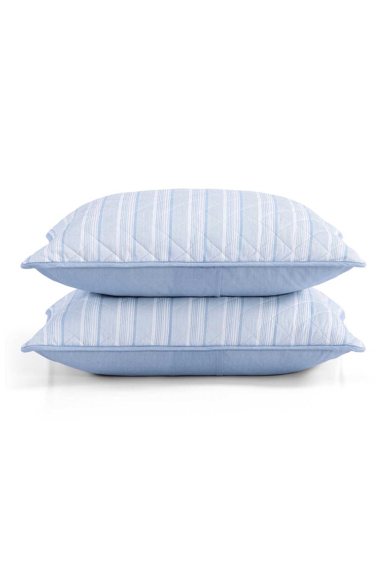 Sailing Stripe Quit & Shams Set, Alternate, color, WHITE/ DARK KENTUCKY BLUE