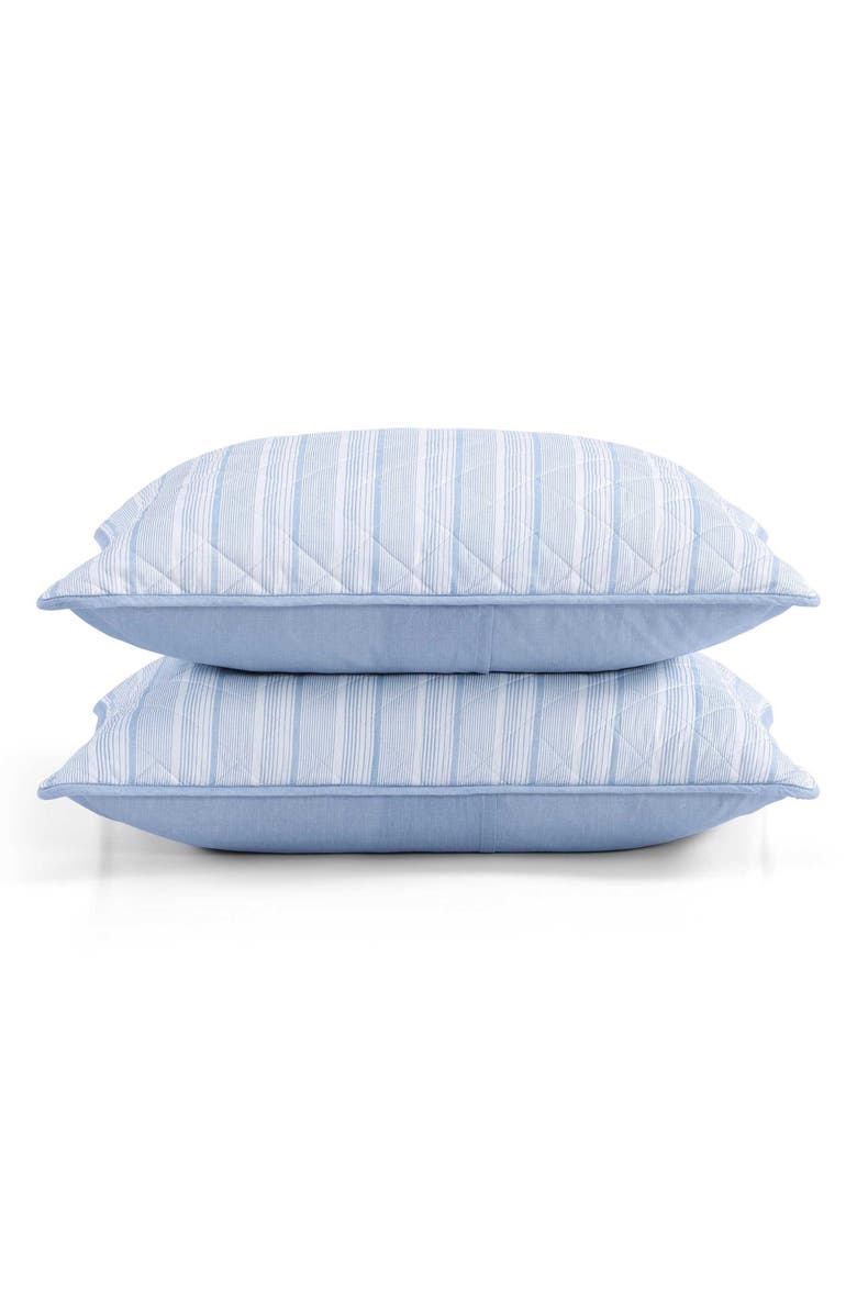 Tommy Hilfiger Sailing Stripe Quit & Shams Set, Alternate, color, White/ Dark Kentucky Blue