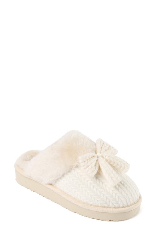 Minnetonka Bowelle Faux Fur Scuff Slipper In White