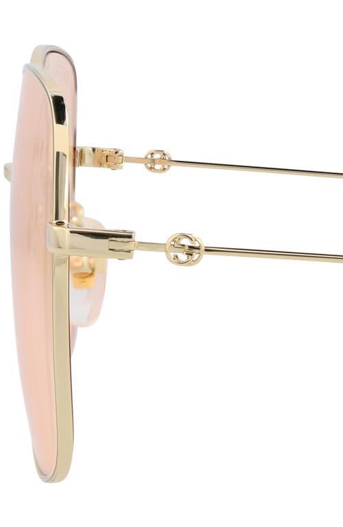 Gucci 59mm Rectangular Sunglasses In Pink