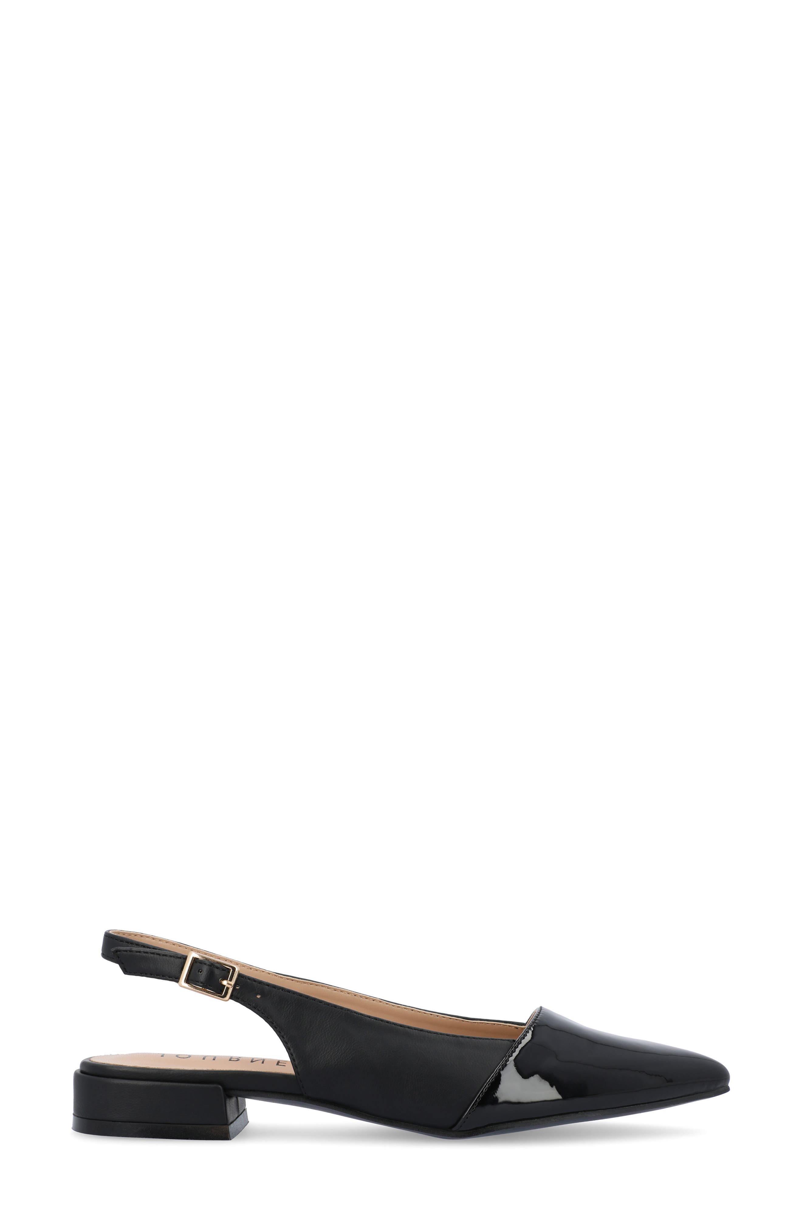 Journee Collection Bertie Slingback Flat, Alternate, color, Black