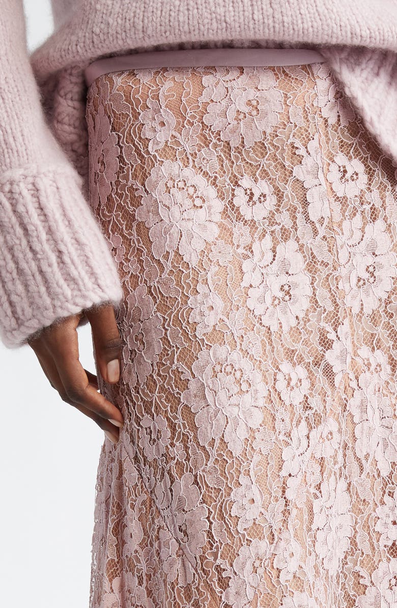 Michael Kors Collection Dance Crushed Floral Lace Skirt, Alternate, color, Blush