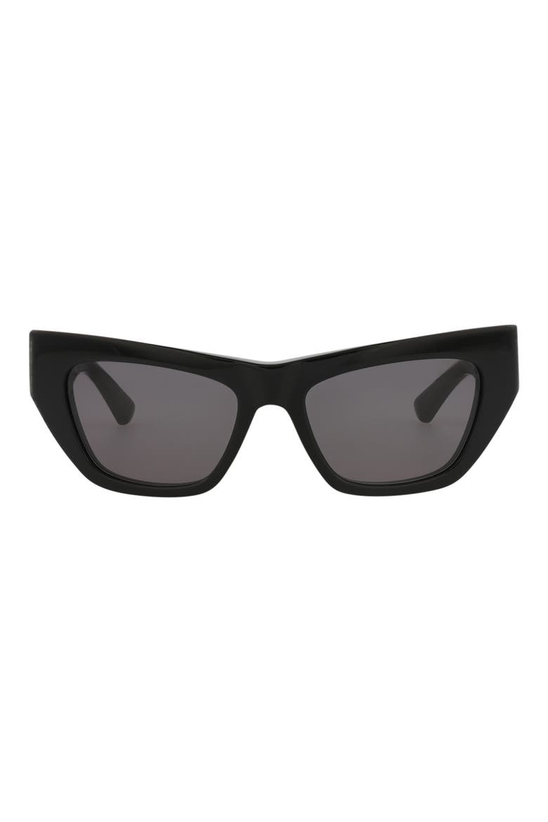52mm Cat Eye Sunglasses, Main, color, BLACK BLACK GREY