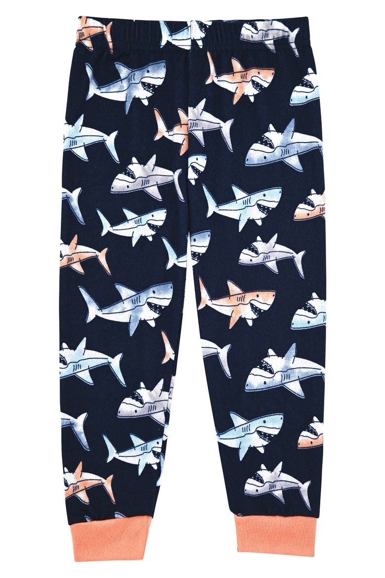 Print Fitted Two-Piece Pajamas & Socks Set, Alternate, color, NAVY