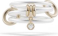 Spinelli Kilcollin Piera Sterling Silver, 18K Gold & Diamond Two-Tone Link Ring
