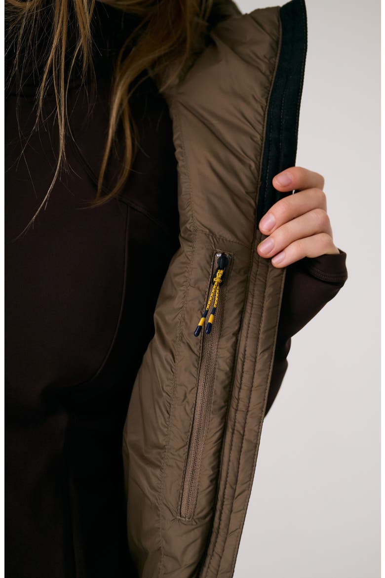 Transition Water Repellent Hooded Quilted Vest, Alternate, color, MOCHA