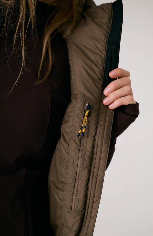Lole Transition Water Repellent Hooded Quilted Vest In Brown
