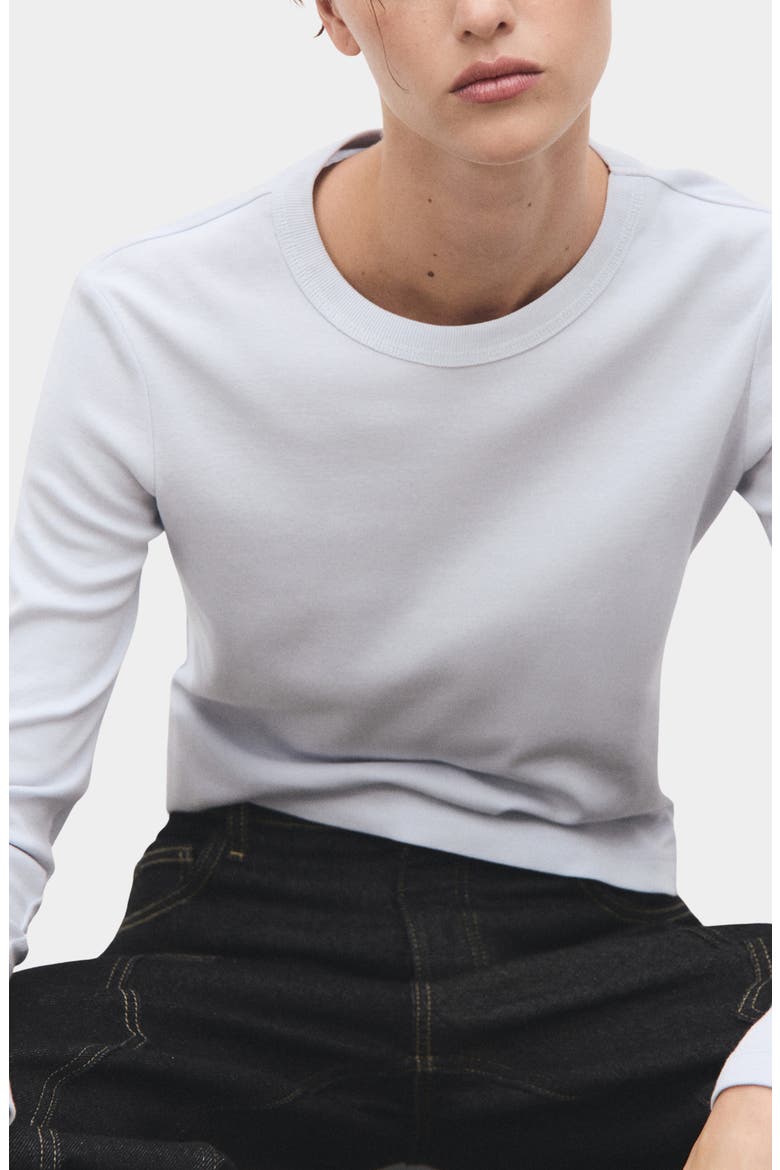 Long Sleeve Cotton Rib T-Shirt, Main, color, SKY BLUE