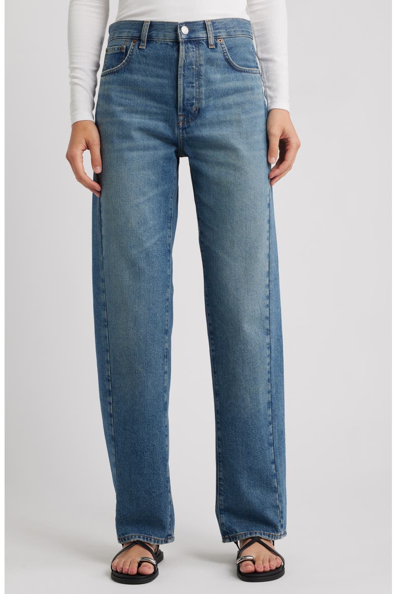 Pieced Barrel Leg Jeans, Alternate, color, MOSBY WASH