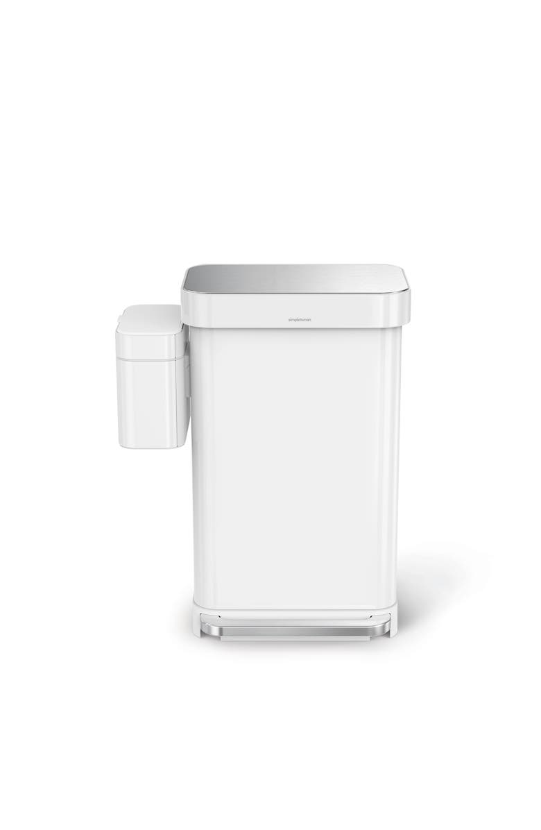 simplehuman 4L compost caddy, Alternate, color, White