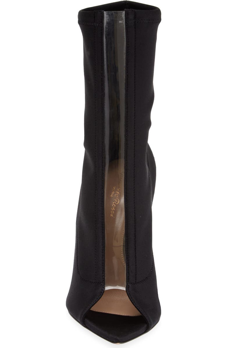 Gianvito Rossi Transparent Stripe Stretch Bootie, Alternate, color,
