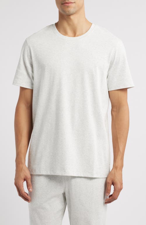 Daniel Buchler Heathered Stretch Cotton Lounge T-shirt In Silver Grey