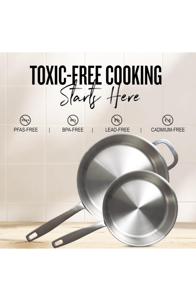 Alva Maestro 5-Ply Stainless Steel Frying Pan with Lid, Alternate, color, 8 Inch