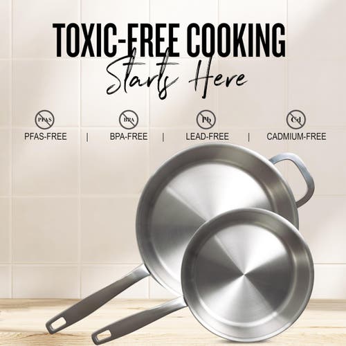 Alva Maestro 5-ply Stainless Steel Frying Pan With Lid In Silver