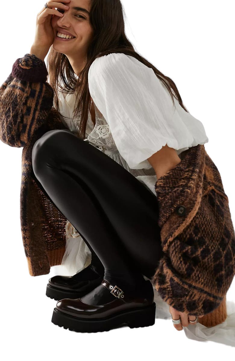 HIGH HEEL JUNGLE Mercury Shiny Opaque High Waist Tights, Alternate, color, Black