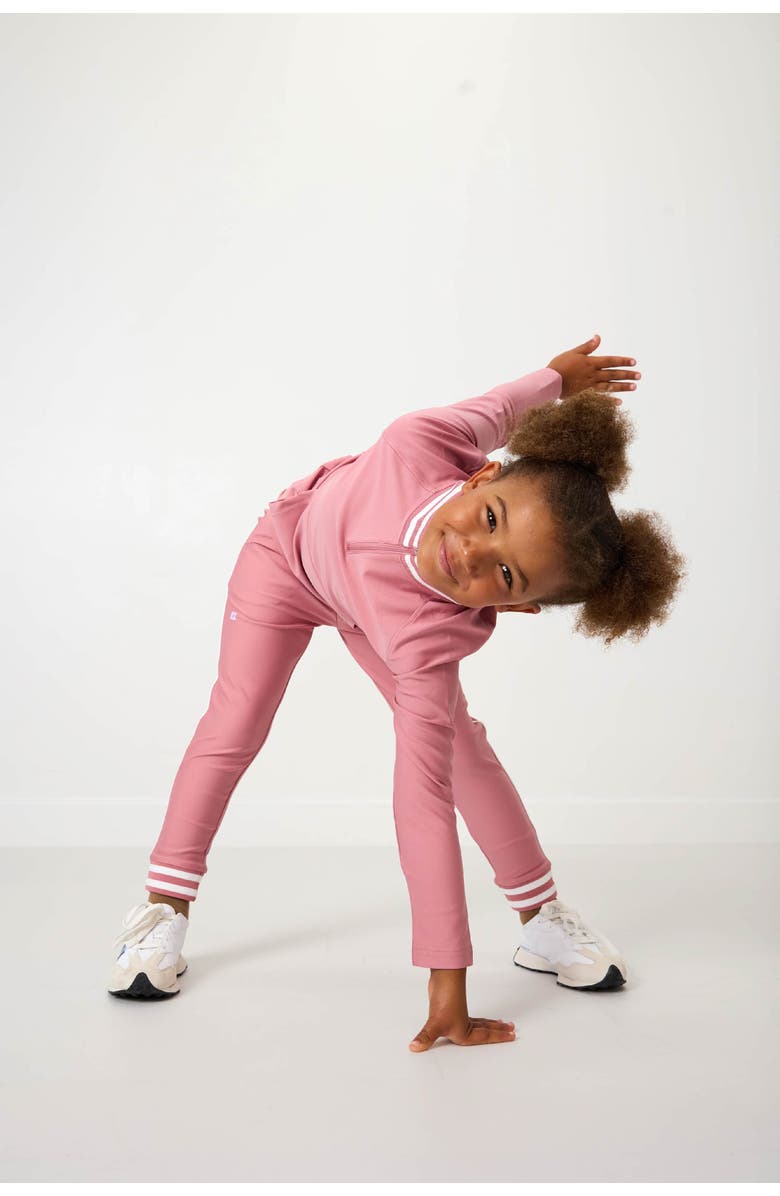 Courtside Kids Girls Retro Half-Zip, Alternate, color, Dusty Pink